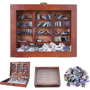 Anxiety Bookshelf | Miniature Book Matchbox Display Cabinet, Wooden Creative Ornaments, Stress-Relieving Gifts for Family and Friends