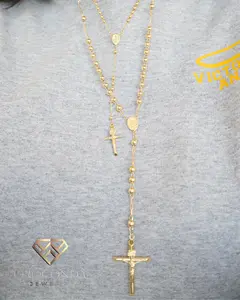 Oroconda Jewlery 14k Gold Rosary Necklace with Smooth Beads Single Tone Versatile Daily Wear Fashion Necklace for Devotion and Gifting