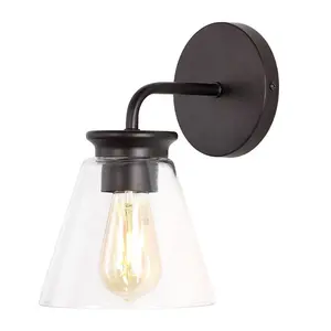 JONATHAN Y Kondo Modern Farmhouse Iron LED Vanity; for Living Room, Bedroom, Kitchen, Office