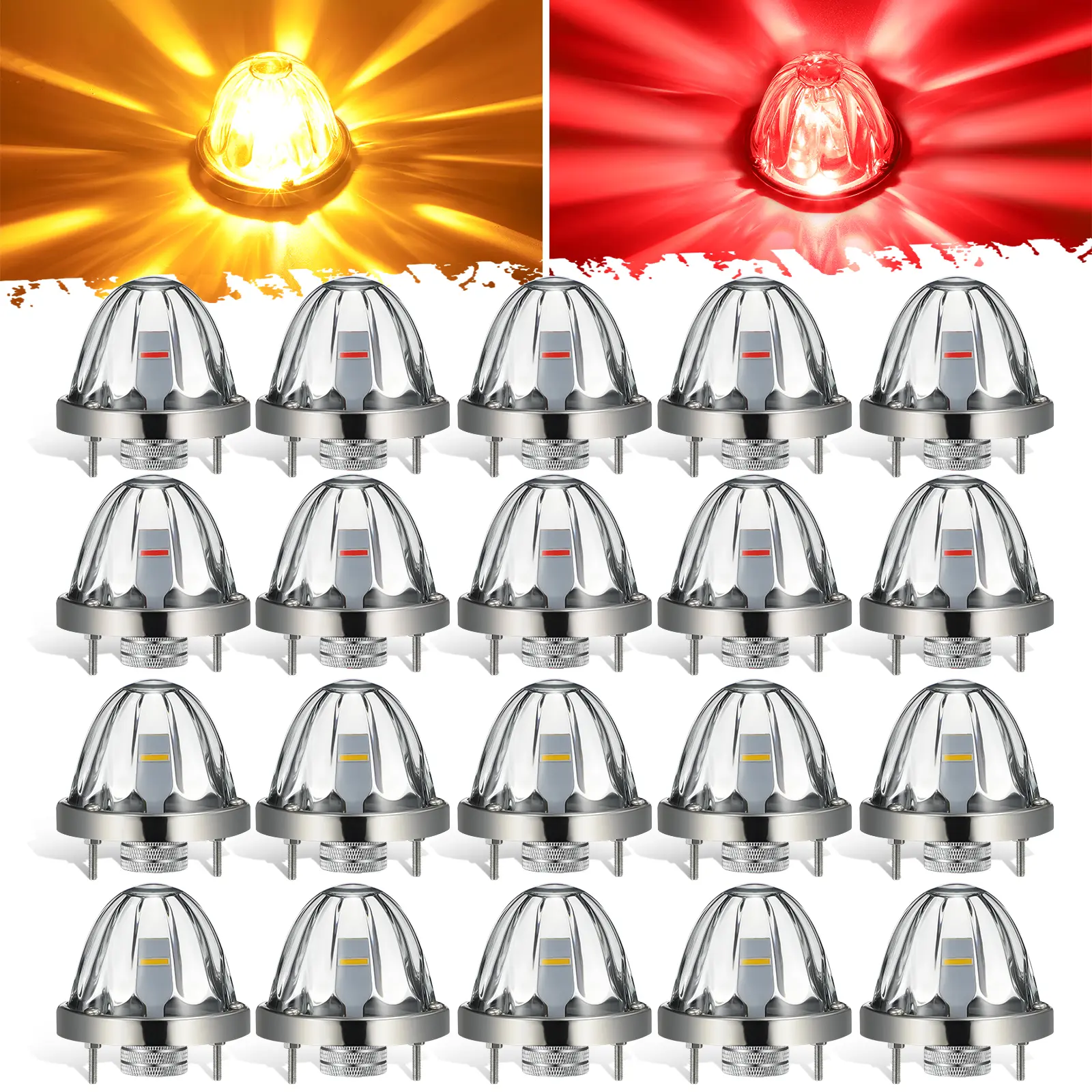 Amber / Red-20 Pieces