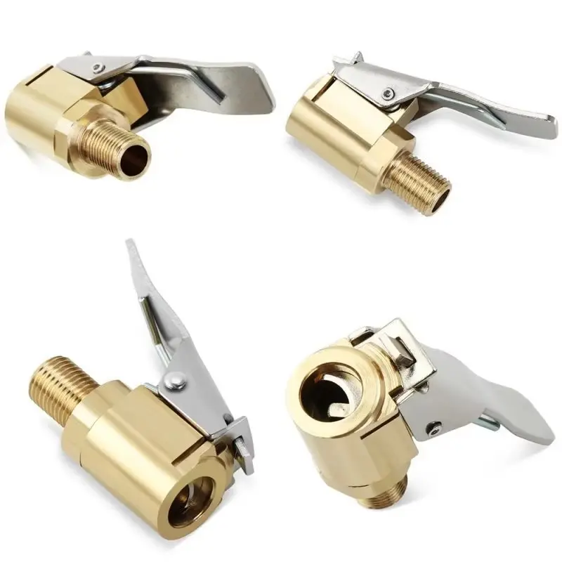 Universal Copper Car Air Pump Adapter, Portable Tire Inflation Hose 6mm 8mm Connector, Automatic Car Tire Inflator Nozzle