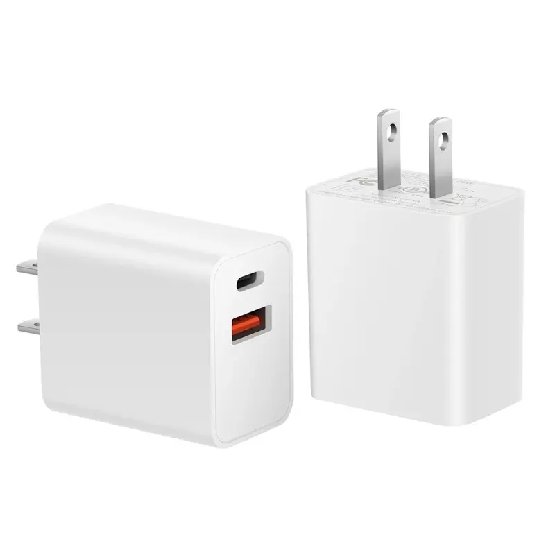2 Pack-USB C+USB A 20W Max Dual Ports Fast Charger Adapter - US Plug PD Electronic Type C Charging Power Supply with Overheat Guard, Compact for Devices iPhone 17-11 Pro/12 Pro Max, Samsung Galaxy S25 Ultra-S22