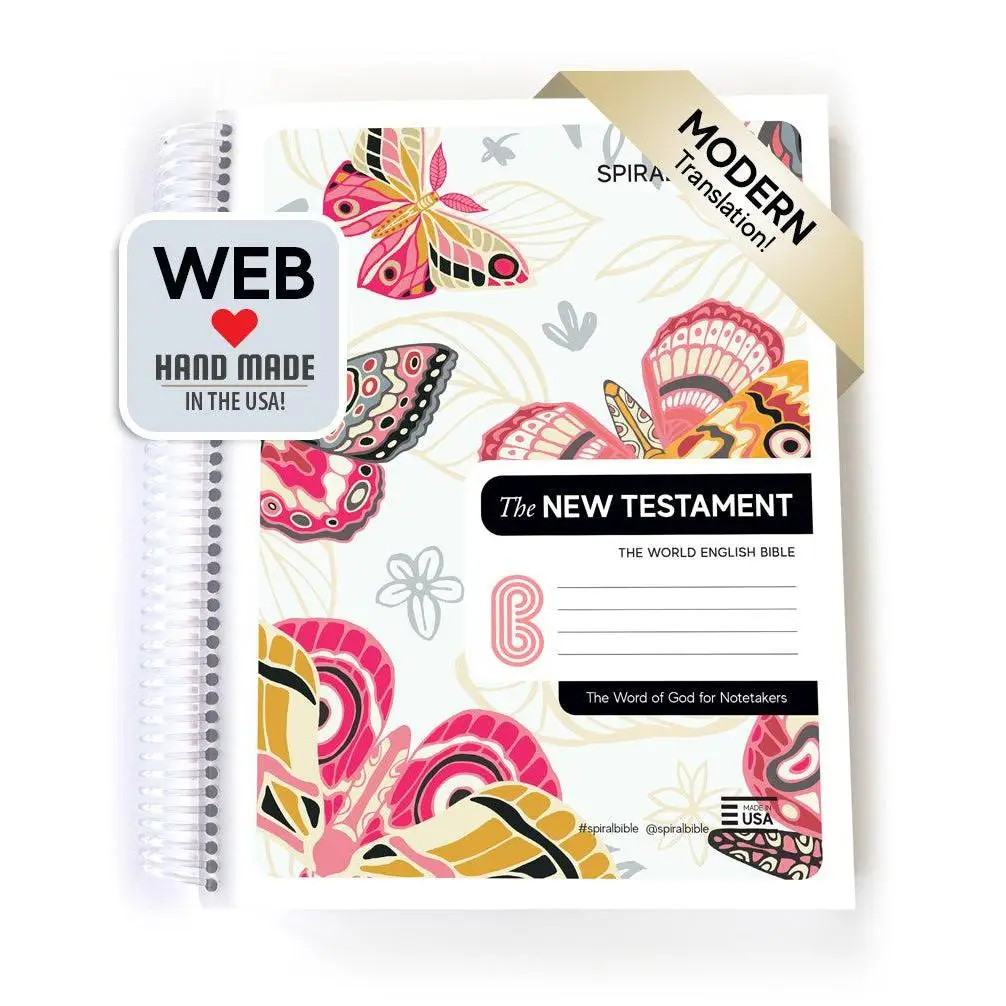 Spiral Bible™ - WEB - New Testament - White Butterfly
