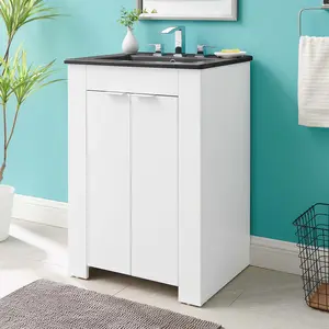 Modway Maybelle 24" Bathroom Vanity in White Black