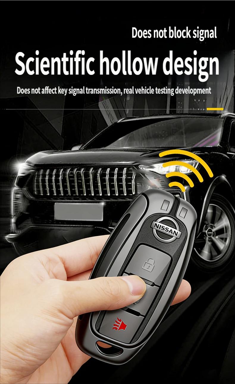 Car key cover, metal protective case, durable car key shell, suitable for Nissan Altima, Maxima, Rogue, Infiniti, key remote protective cover