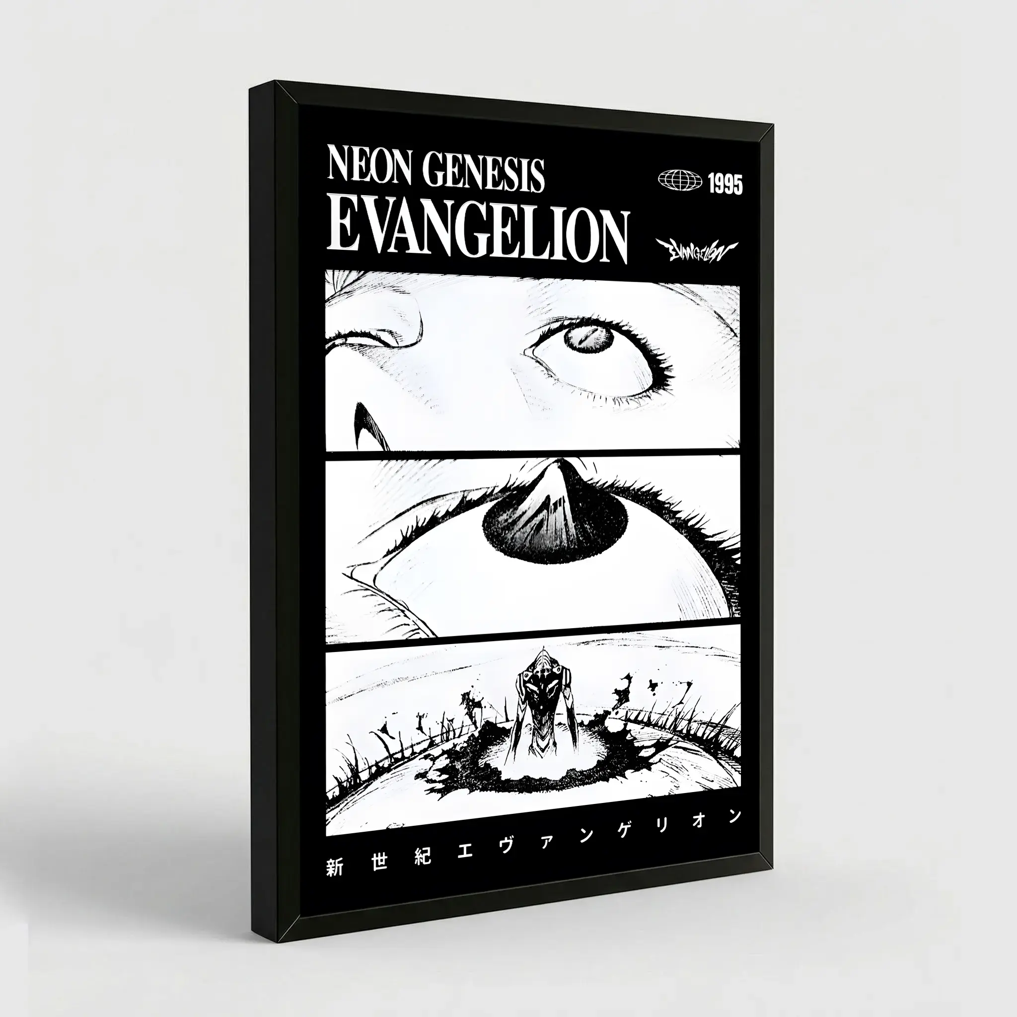Evangelion Poster Iconic Scene Neon Genesis Anime Wall Art Vintage 90s Mecha Aesthetic Print