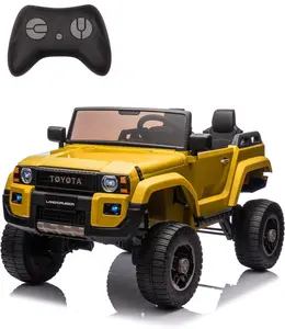 24V Kids Ride-On Car - 2-Seater Electric Off-Road Truck with Remote Control | 4WD/2WD Switchable | Bluetooth Music,LED Lights & Working Shovel for Kids Over 3 Years,Yellow