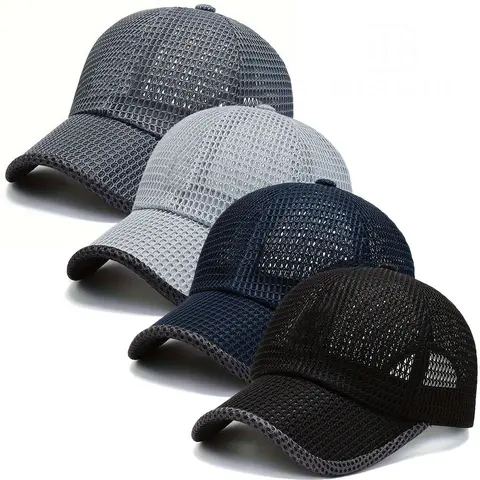 Men's 3-Pack Premium Quality Sports Outdoor Hats - Adjustable Snapback, Durable Mesh Honeycomb Gauze (Stands Up to Daily Wear), UV Eye Shield, Breathable Cap, Unisex Summer Outdoor Sports Accessory, Guys' Gift