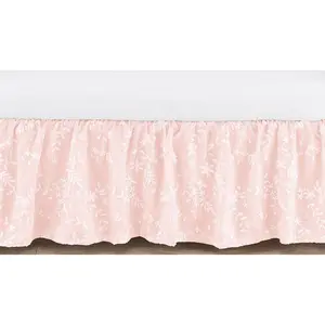 Sweet Jojo Designs Girl Baby Crib Bed Skirt Lace Collection Solid Blush Pink