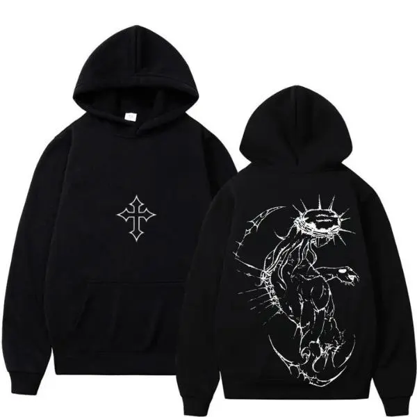 Unisex Brandless JJBA Jesus Pump Cover – Gym T-Shirt Sweatshirt & Hoodie, Graphic Hoodie, Retro Vintage Style, Unisex Streetwear Pullover