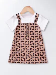 Girls' Summer Colorblock Dress, Fashion Short Sleeve Printed Dress, Stylish Kids' Clothing, Perfect for Casual Wear