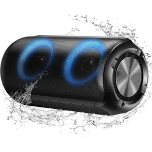 Speaker, 2026  Portable  Speaker with 6D Loud Sound, IPX7 ,  Call, RGB Lights, 12H Playtime for /Party/Outdoor/Beach, Stocking Stuffers/White Elephant