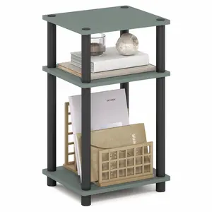 Sage Green 3-Tier Open Shelf JUST Side Table - Tool-Free Assembly, Multi-Function, Durable Corner End Table for Bedrooms, Small Spaces, Corner End Tables, Durable End Tables