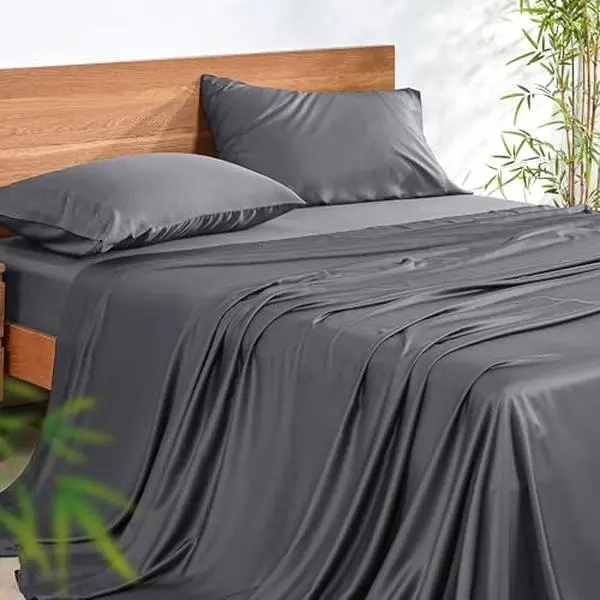 Bamboo Bed Sheet Set 4pcs Extra Deep Pocket Sheets -Premium Soft Warmth for All-Season Bedroom Comfort,Comfy Breathable Cooling Hotel Luxury Bedding for Women, Men and kids- Pockets, Ultra-Soft, Wrinkle Free,Twin/Full/Queen/King