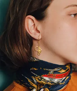 U7 Africa Map Design Earrings Ankh Cross Dangle Earrings Eye of Horus For Women Jewelry