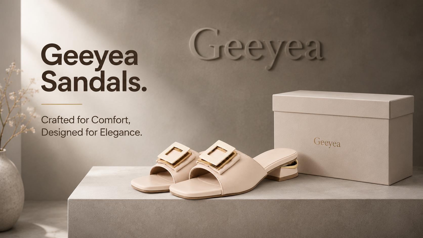 GeeYea women’s Nude Buckle Slide Sandals, Open Toe Low Heel Slip-On Dress Sandals with Square Buckle Accent, PU Upper & PVC Sole, Elegant Office, Date Night & Spring Summer Shoes