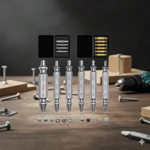Stripped Screw Extractor Kit, Damaged Bolt Remover Tool Set, Anti-Slip Tap Extractor Pro, Multi-Size Drill Bits Stainless Steel, Quick Repair for Metal Wood, Auto Mechanic Maintenance, All-in-One Drill Tool Kit