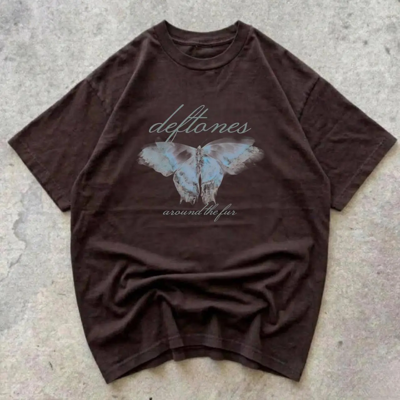 Deftones Around The Fur T-shirt Blue Butterfly Graphic Unisex Tee