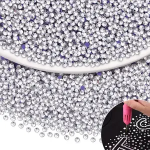 4000Pcs Hotfix Rhinestones for Clothing, Clear SS10 Iron On Flatback Glass Gems, Bedazzler Crystals Rhinestones for Crafting Clothes Hats Shoes Fabric Bedazzling Decor Nail Art