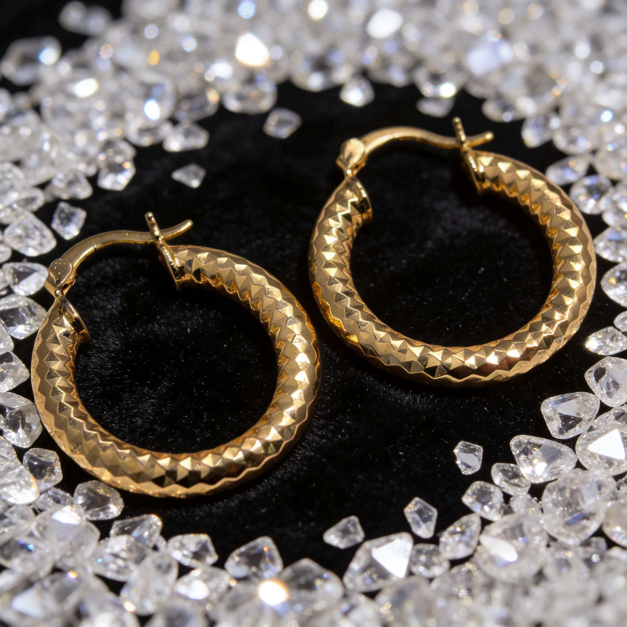 Hypoallergenic 18K Real Gold Plated Hoop Earrings Set Waterproof Long Lasting Color Retention for Everyday Wear