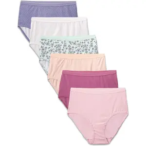 FRUIT OF THE LOOM Women's 6-Pack Assorted Cotton Briefs, Women's Underwear Panties