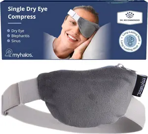 MyHalos Heated Eye Compress & Stye Eye Treatment for Dry Eyes - Washable Warm Stye Compress - Reversible Moist Heat Eye Mask for Blepharitis & MGD - Eye Stye Heat Compress - Stye Treatment Patch