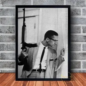 [Sale Up To 45%] Malcolm X Poster Canvas Wall Art Family Bedroom Decor Frame Option Available (No Frame)