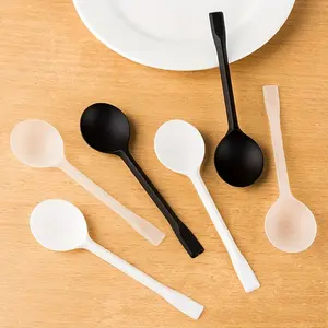 100pcs Disposable Spoons, Individually Wrapped Plastic Spoons - 5.3inch Thickened Disposable Packaged Spoons, Take Away Utensils for Party and Restaurant Tableware, Kitchenware