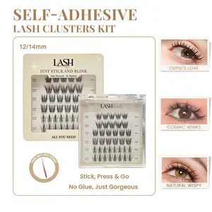 GIFT | Lashterally All You Need AU Lash Kit - 3 Styles in One Set with 38 Clusters - Travel Pack for Flawless Eyes - Handy & Compact Makeup Cosmetic Eyelash Extensions summervibes