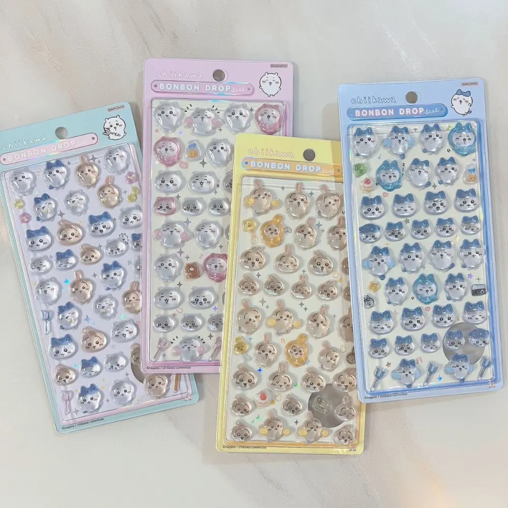 Kawaii Chiikawa Usagi Waterproof 3D Crystal Stickers, Multi-purpose DIY Decals for Phone, Nail & Notebook Decoration