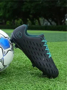 1 Pair Color Block Professional Long Studs Soccer Cleats for Adults & Teens | Street Trend Style | High Wear-resistant Upper + Non-slip Long Stud Outsole + Comfort Lining | Suitable for Campus Leagues, Natural Turf & Daily Training