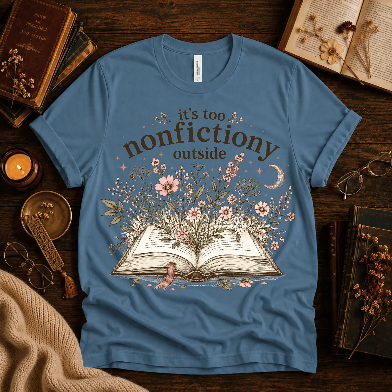 Nonfictiony | Whimsical Book Graphic T-Shirt
