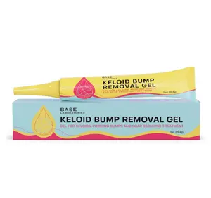 BASE LABORATORIES Keloid Bump Removal Gel | Natural Piercing Bump Treatment & Keloid Scar Gel | Keloid Scar Removal for all Scars, Keloids & Piercing Bumps | Soothing Piercing Aftercare | 2 oz