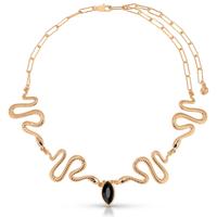 Black Crystal with 18k Gold Plating