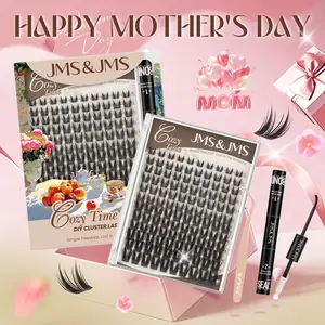 Bunny Lash Kit l JMS&JMS Doll Manga Cartoon Anime Lashes Clear Invisible Band C Curl,(8-18 MIX) for DIY Eyelash Cluster Extension Waterproof Eyelash Makeup Cosmetic #SummerVibes Mother Gift