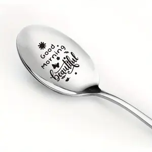 Engraved Stainless Steel Tea & Coffee Spoon, Tea Scoop, Elegant Gift for Wife/girlfriend/sister/fiancé, Ideal for Birthdays/valentine’s Day/christmas