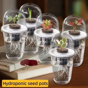 Multi-Piece Hydroponic Seed Plant Pot Plastic Transparent Cylinder, High Transparency Hydroponics Cup, Visible Root Growth, Small Holes Design, Hydroponic Planters