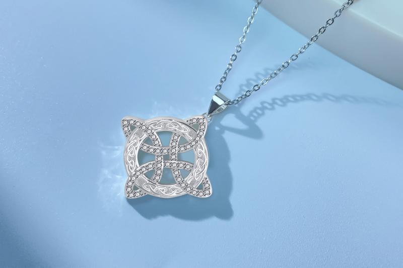 DRINSPER Witches Knot Necklace Hecate Goddess of Witches with Celtic Knot Design Pendant Necklace Goddess Jewlery Tetragrammaton Collar De Amuleto Proteción with Aritificial Gemstone Decor Fashion Jewelry Accessories Gift for Women TikTokShopBlackFriday