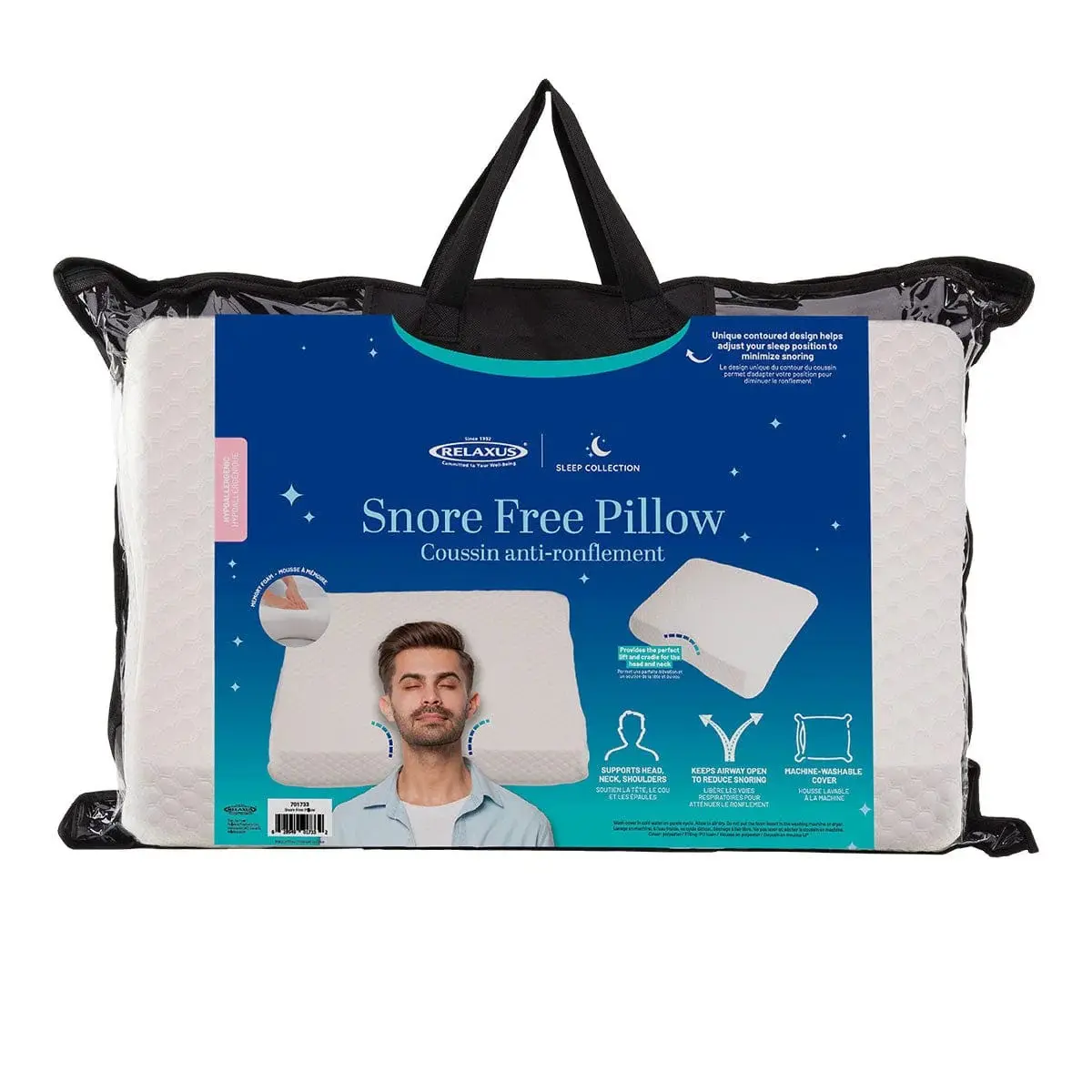 Relaxus Memory Foam Snore Free Pillow