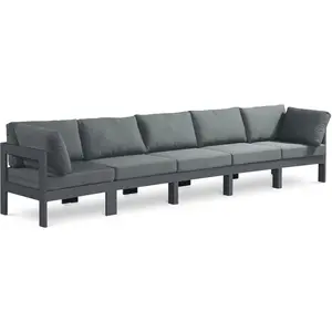 Nizuc - Outdoor Patio 5 Seat Modular Sofa With Gray Frame