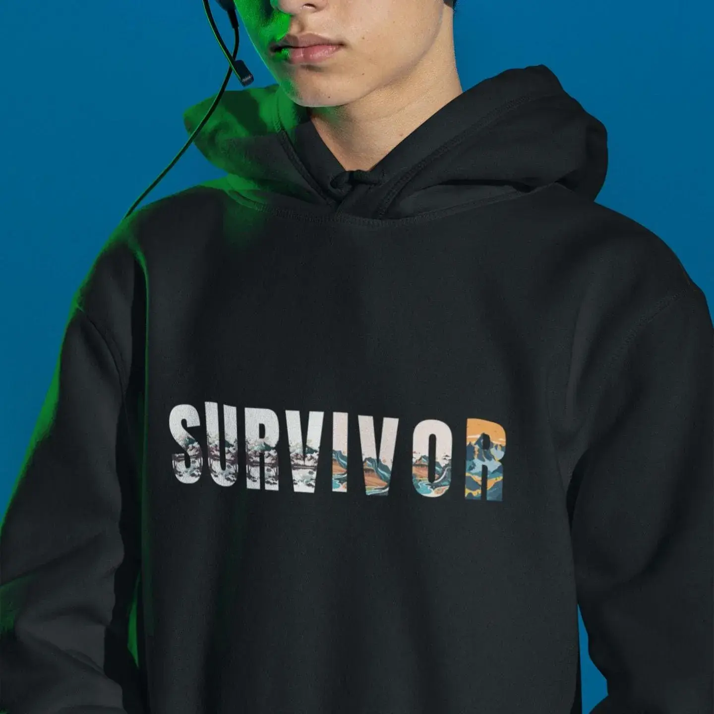 Survivor Mountain Hoodie | Landscape Outdoor Adventure sweater