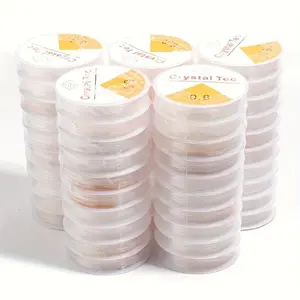 10pcs Transparent Crystal Elastic Thread Handmade Round Cord For Making Bracelet - DIY Beaded Essential Accessories
