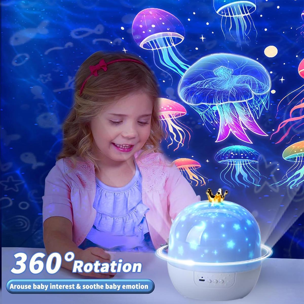 Mini Night Light Projector for Kids - 21 Films & 20 Lullabies Sound Machine with Remote | 360° Rotation Star Projector for Bedroom Ceiling | Toddler Girl Gift for Ages 1-5 Christmas Gifts