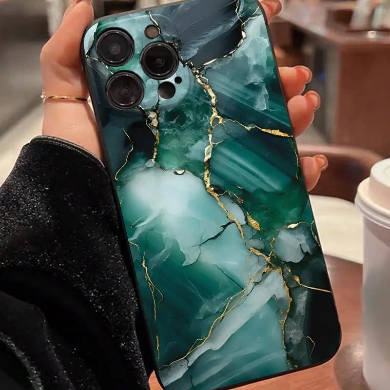 Marble Pattern Phone Case, Anti-drop Cellphone Protective Case, Shockproof Mobile Phone Cover for iPhone17 Pro Max Plus Air/16/15/14/13/12/11