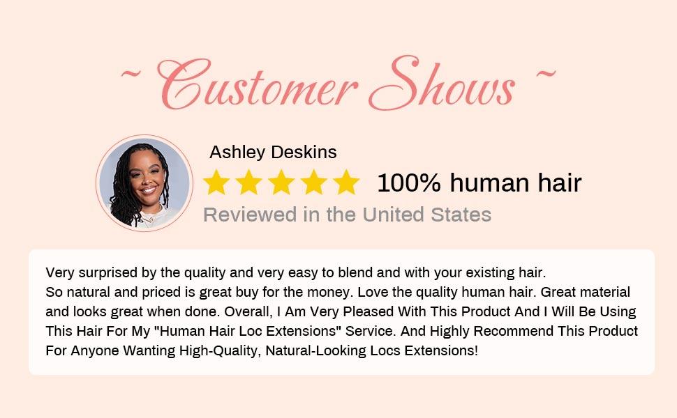 Beauday Handmade Interlocking Loc Extensions 100% Human Hair 0.6cm Width Textured Natural Looking Soft Dreadlocks Afro Kinky Curly Ultra Soft Lightweight Pre-stretched Tangle-Free No Shedding