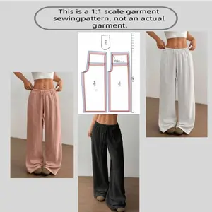 Women's S-5xl Full Set Sewing Patterns, 8 Sizes Pants Design, Ideal for Handmade Womenswear Clothing, Casual Fashion, DIY Fabric Making