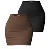 【Black Friday】Women's Solid Color Ribbed High Waist Sports Skirt, Seamless High-Stretch Skirt, Ladies Sportswear, Tight-Fit Active Skirts for Indoor & Outdoor Wear