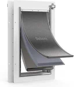 Baboni 3-Flaps Pet Door for Interior and Exterior Doors, Steel Frame and Telescoping Tunnel, Strong and Durable Dog Door (Pets Up to 40 Lb) -Medium