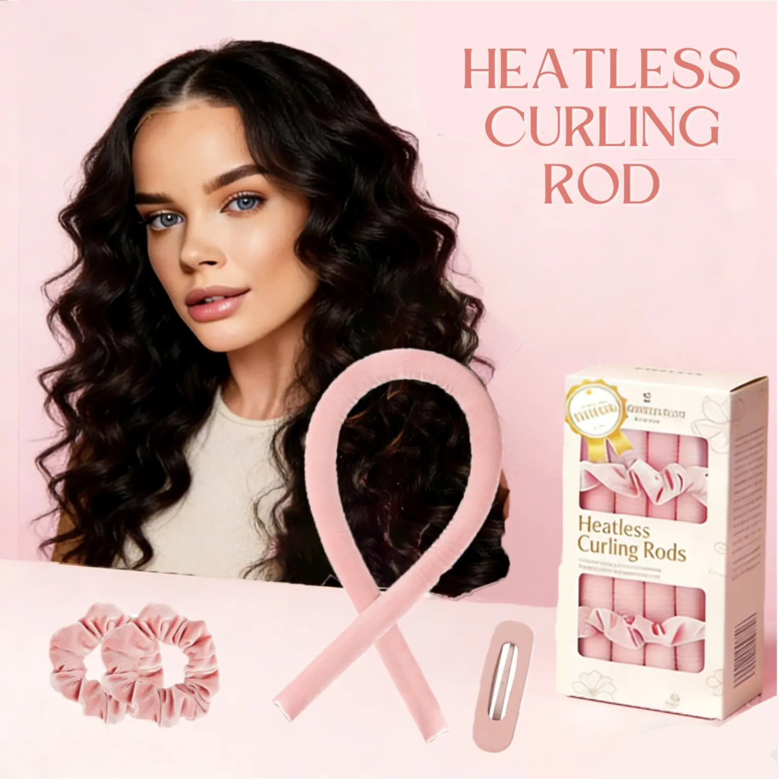 Flexi Rods for Curls   24cm Heatless Curling Irons Set   Beginner Friendly Styling Kit with Tutorial for Overnight Medium Long Hair Styling hair  accessories