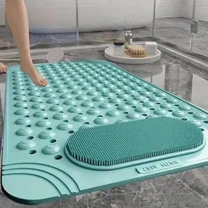 Non-slip Bath Mat, Rectangular Bath Mat with Massage Bumps, Bathroom Safety Mat, Cushioned Surface Bath Mat for Home Bathroom, Bathroom Floor Mat